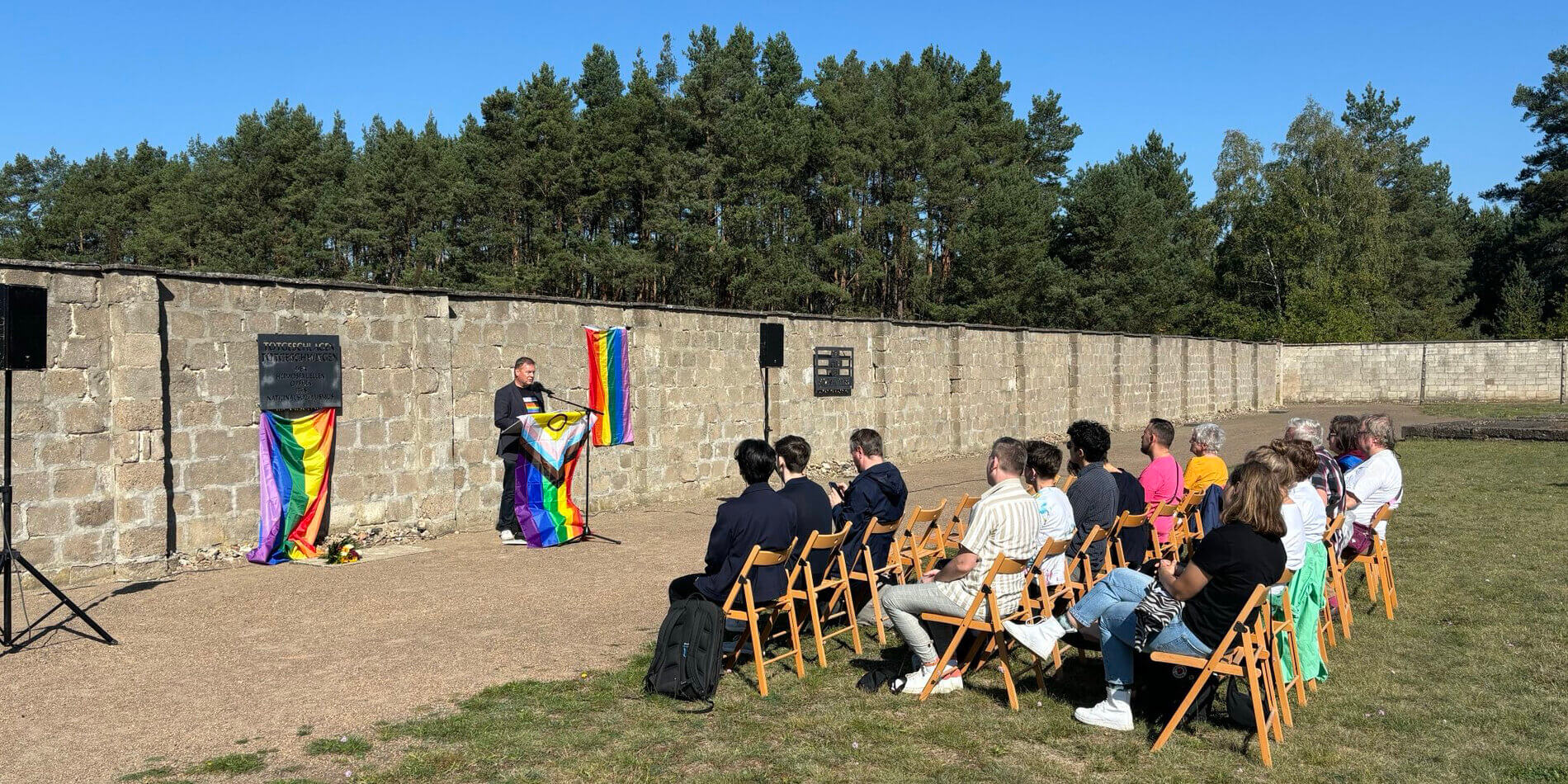 Commemoration of homosexual prisoners at the former concentration camp in Sachsenhausen