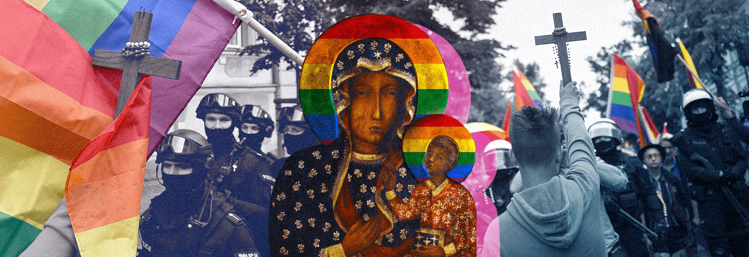 Collage on Catholicism and queerness in Poland